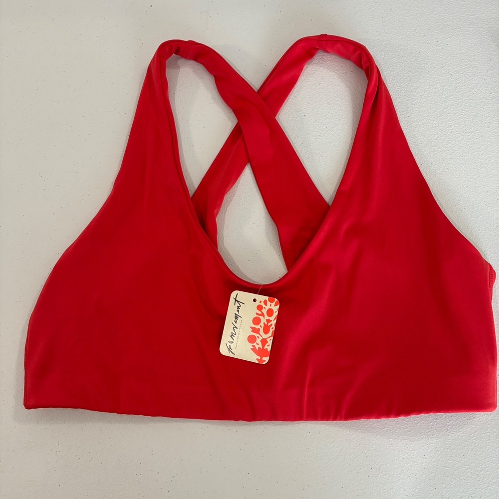 FP Movement Sports Bra Womens XL Red Grapefruit Combo Criss Cross Athleisure